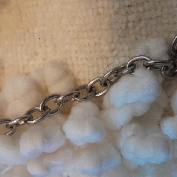 LONG Silver Tone Link Necklace - Picture 5 of 9